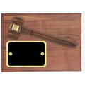 Walnut Finish Gavel Plaque